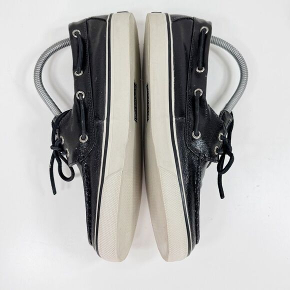 Sperry Topsider Coated Canvas Boat Deck Shoes Black Womens 9 - Picture 5 of 11